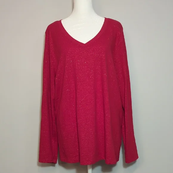 Sparkle V-Neck Tee By Sonoma - Picture 2 of 8